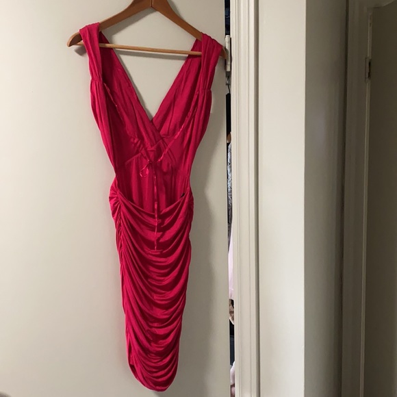 Fuchsia Pink Backless Dress - Picture 1 of 2
